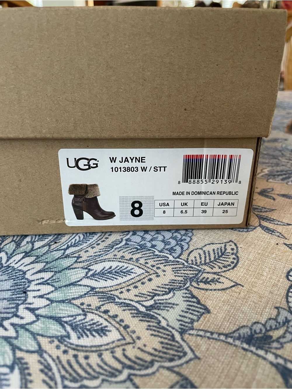 UGG Brown Leather & Shearling Fold-Over Heeled Boots - Picture 4 of 6